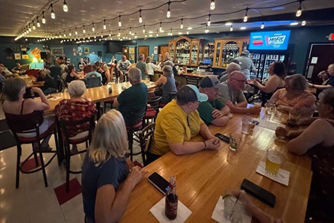 Moxie Community Pub full of customers